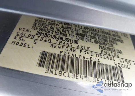 2009 Nissan Versa 1.8S from USA, damaged, VIN 3N1BC13E49L351106